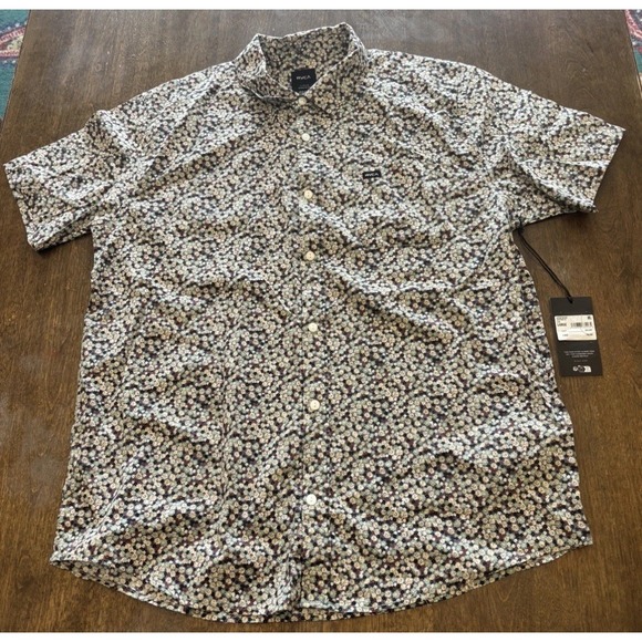 RVCA Other - RVCA Anytime Men's S/S Button Shirt Navy Floral Large